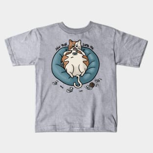 New Year Same Me Chubby Kitty Eating Fish Funny Digital Illustration Kids T-Shirt